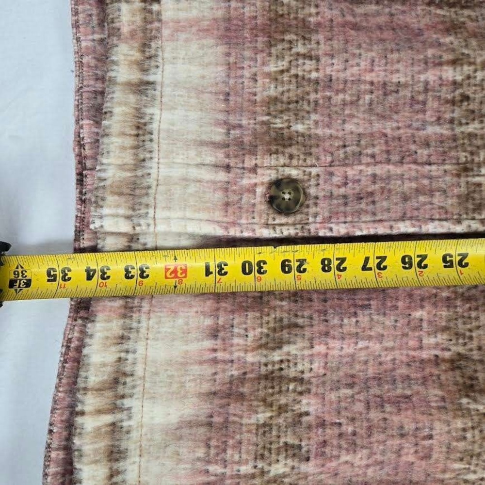 Lucky Brand Pink Brown Plaid Shacket Button Front Jacket L Oversized Lined NEW - Picture 10 of 10